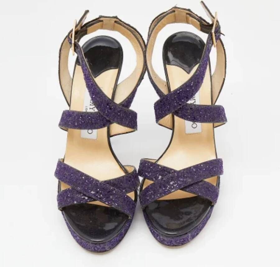 Jimmy Choo Pre-owned Fabric sandals Purple Dames