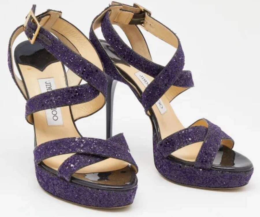 Jimmy Choo Pre-owned Fabric sandals Purple Dames