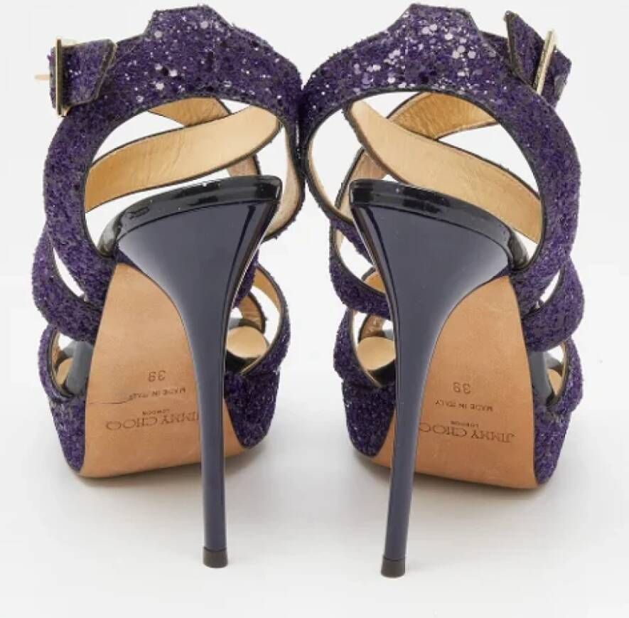 Jimmy Choo Pre-owned Fabric sandals Purple Dames