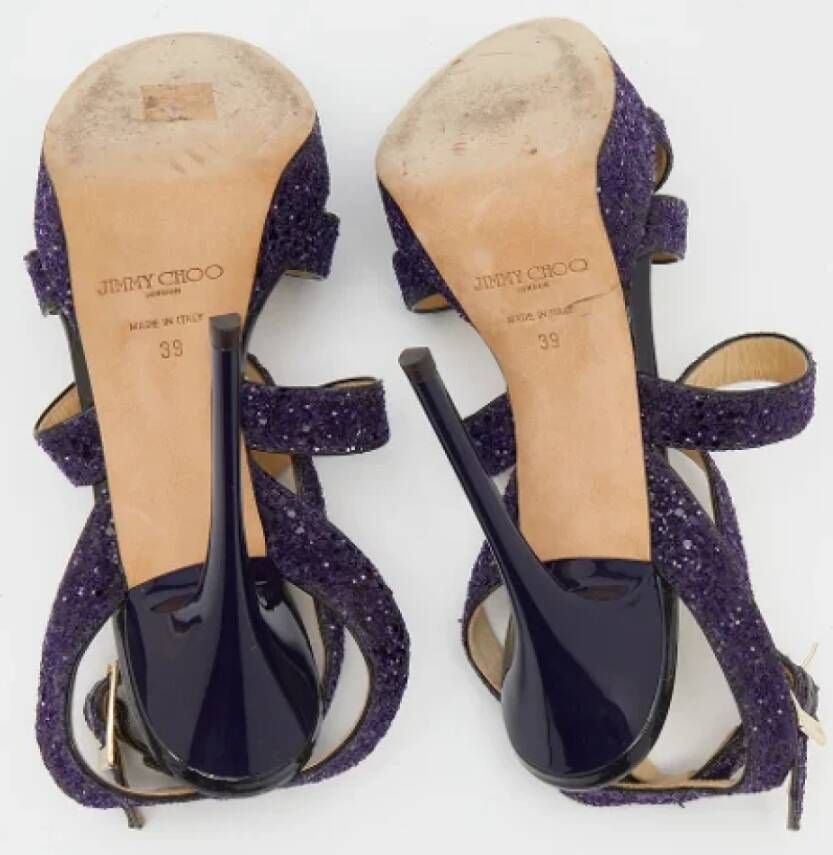 Jimmy Choo Pre-owned Fabric sandals Purple Dames