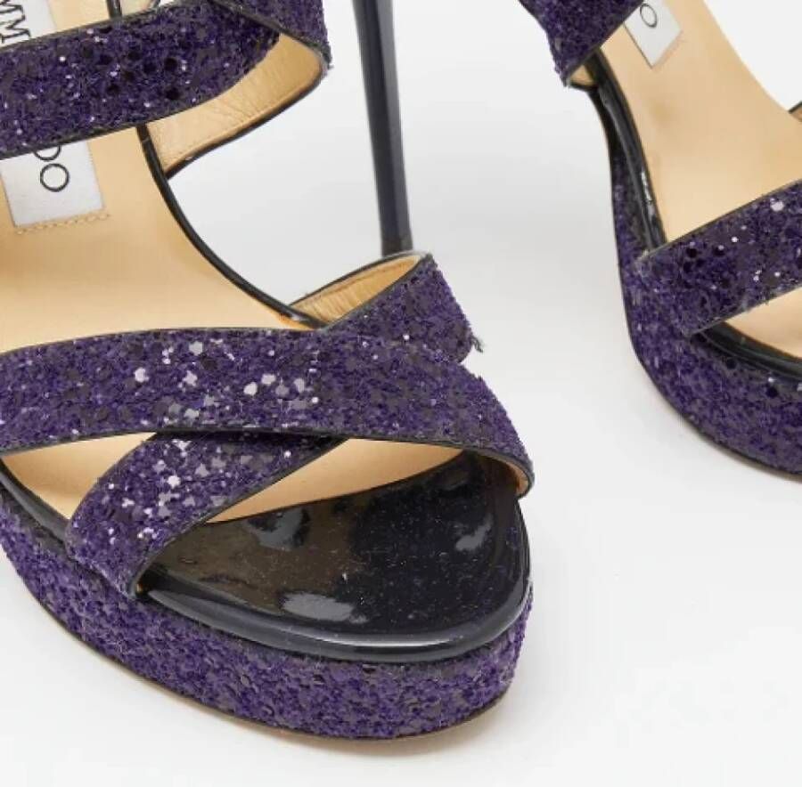 Jimmy Choo Pre-owned Fabric sandals Purple Dames