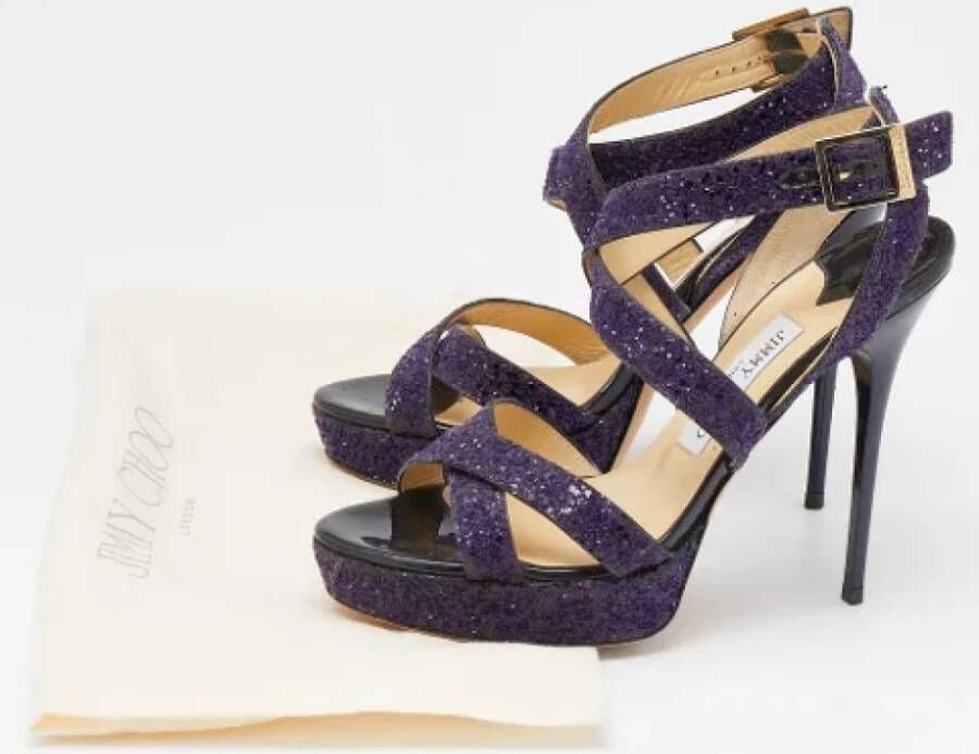 Jimmy Choo Pre-owned Fabric sandals Purple Dames