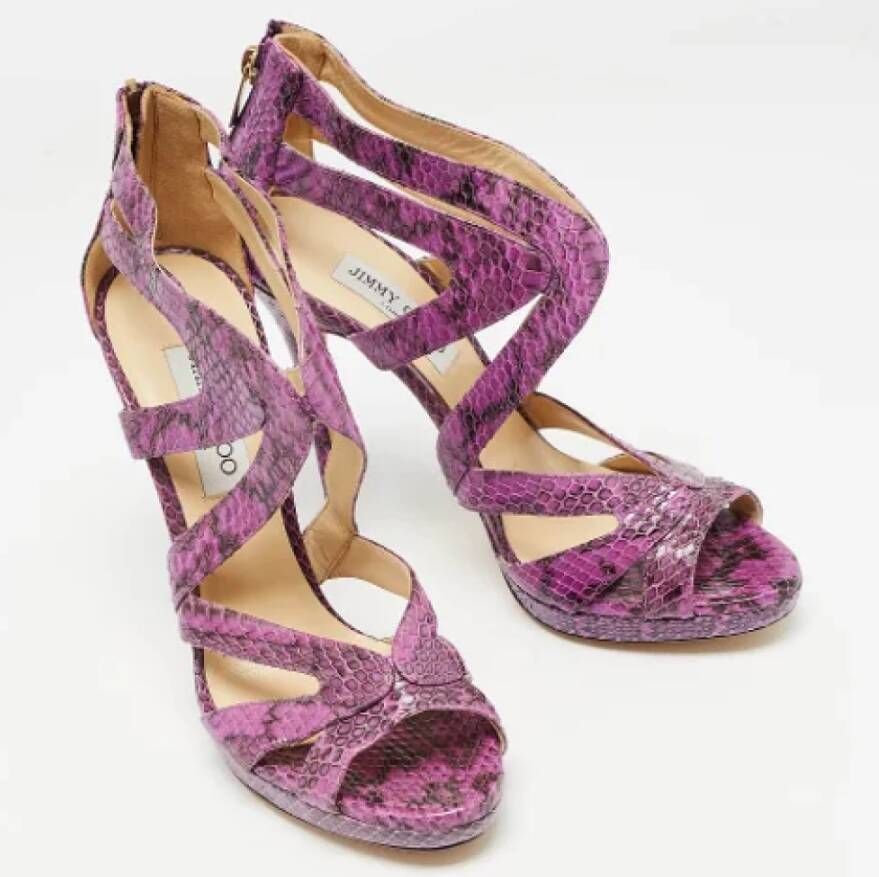 Jimmy Choo Pre-owned Fabric sandals Purple Dames