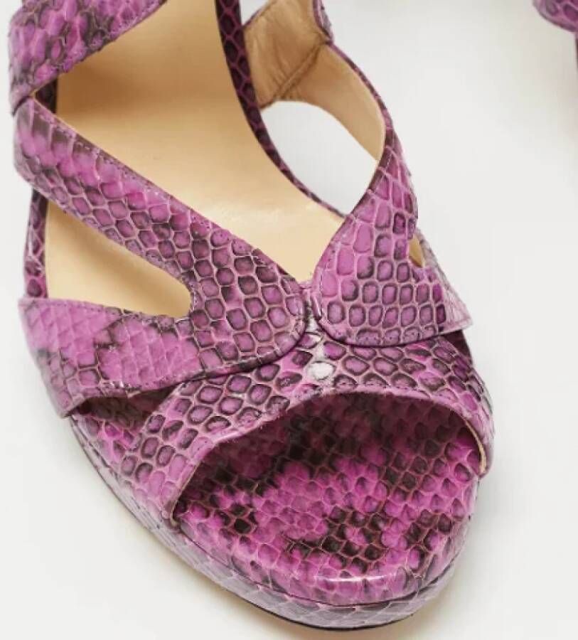 Jimmy Choo Pre-owned Fabric sandals Purple Dames