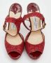 Jimmy Choo Pre-owned Fabric sandals Red Dames - Thumbnail 2
