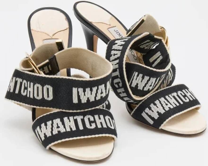 Jimmy Choo Pre-owned Fabric sandals White Dames