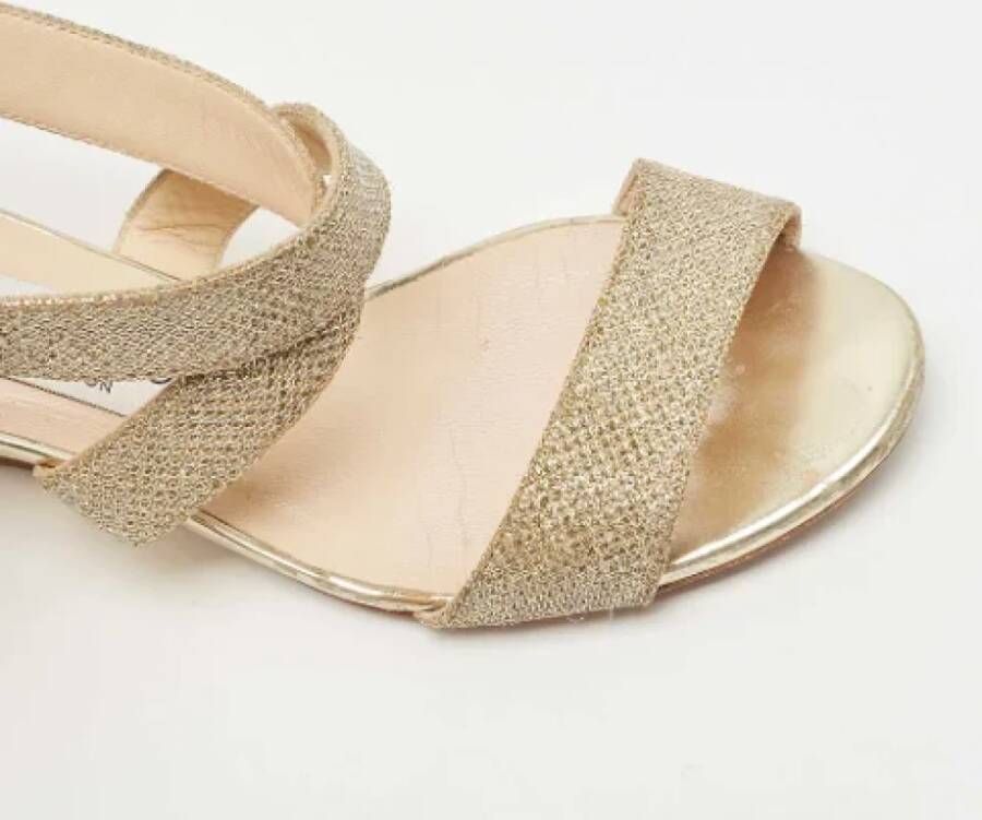 Jimmy Choo Pre-owned Fabric sandals Yellow Dames