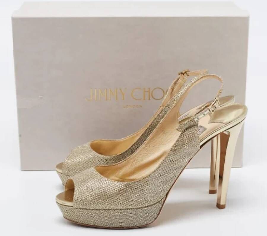 Jimmy Choo Pre-owned Fabric sandals Yellow Dames