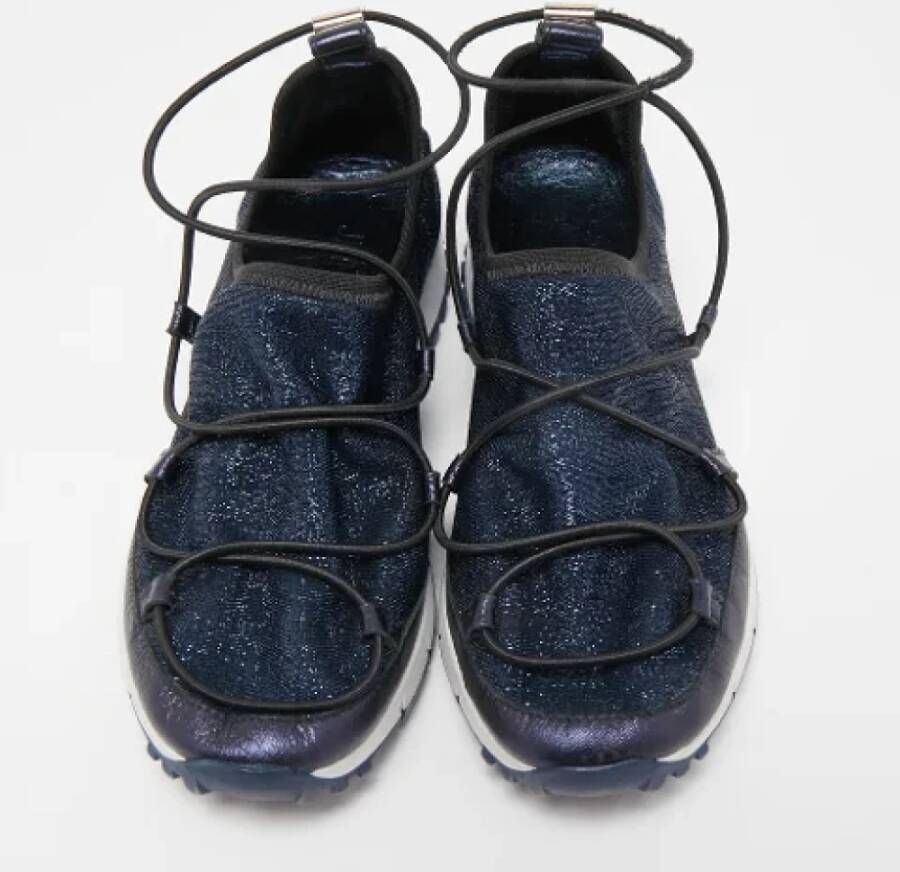 Jimmy Choo Pre-owned Fabric sneakers Blue Dames