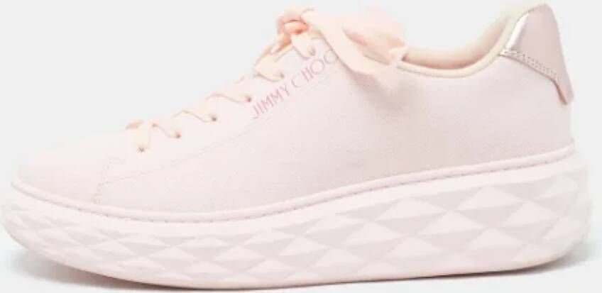 Jimmy Choo Pre-owned Fabric sneakers Pink Dames