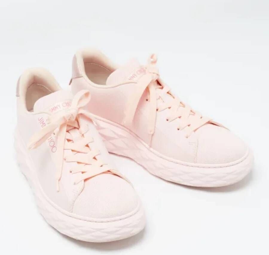 Jimmy Choo Pre-owned Fabric sneakers Pink Dames