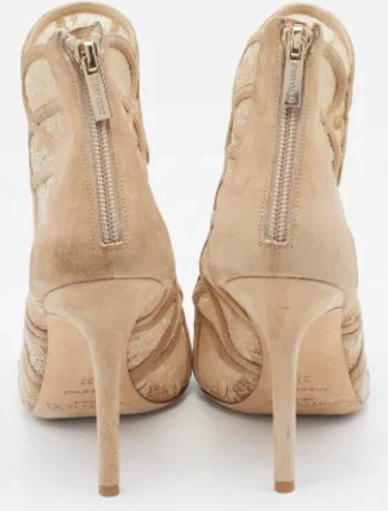 Jimmy Choo Pre-owned Lace boots Beige Dames