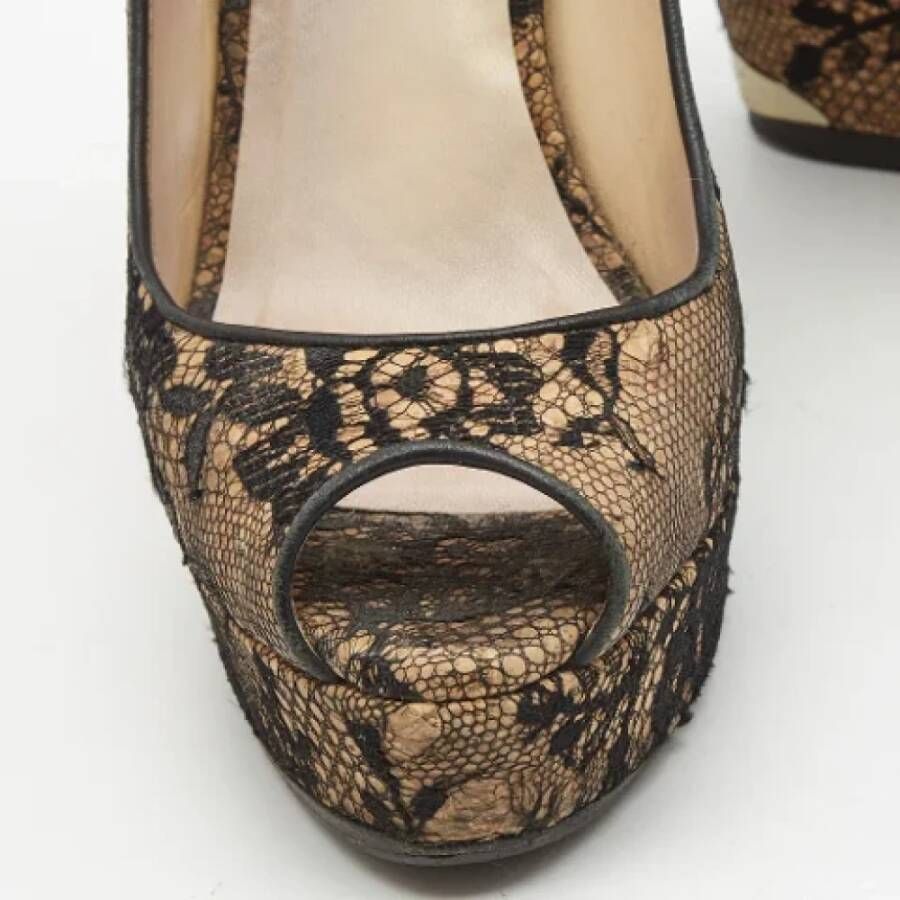 Jimmy Choo Pre-owned Lace heels Beige Dames