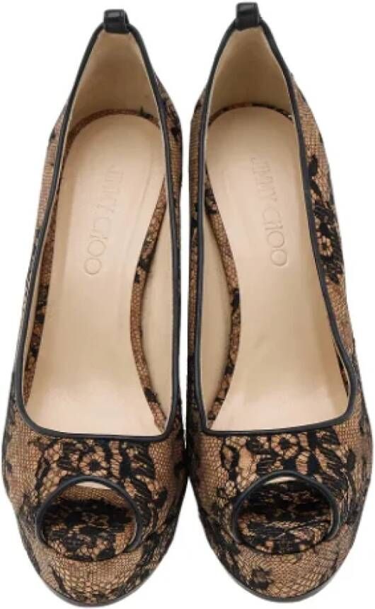 Jimmy Choo Pre-owned Lace heels Beige Dames