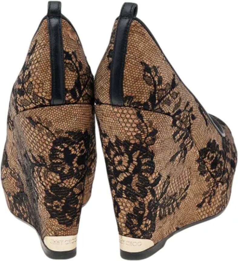 Jimmy Choo Pre-owned Lace heels Beige Dames