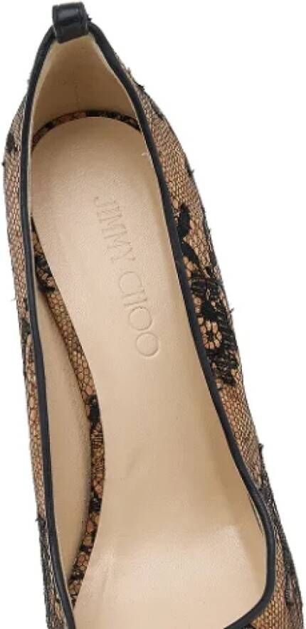 Jimmy Choo Pre-owned Lace heels Beige Dames