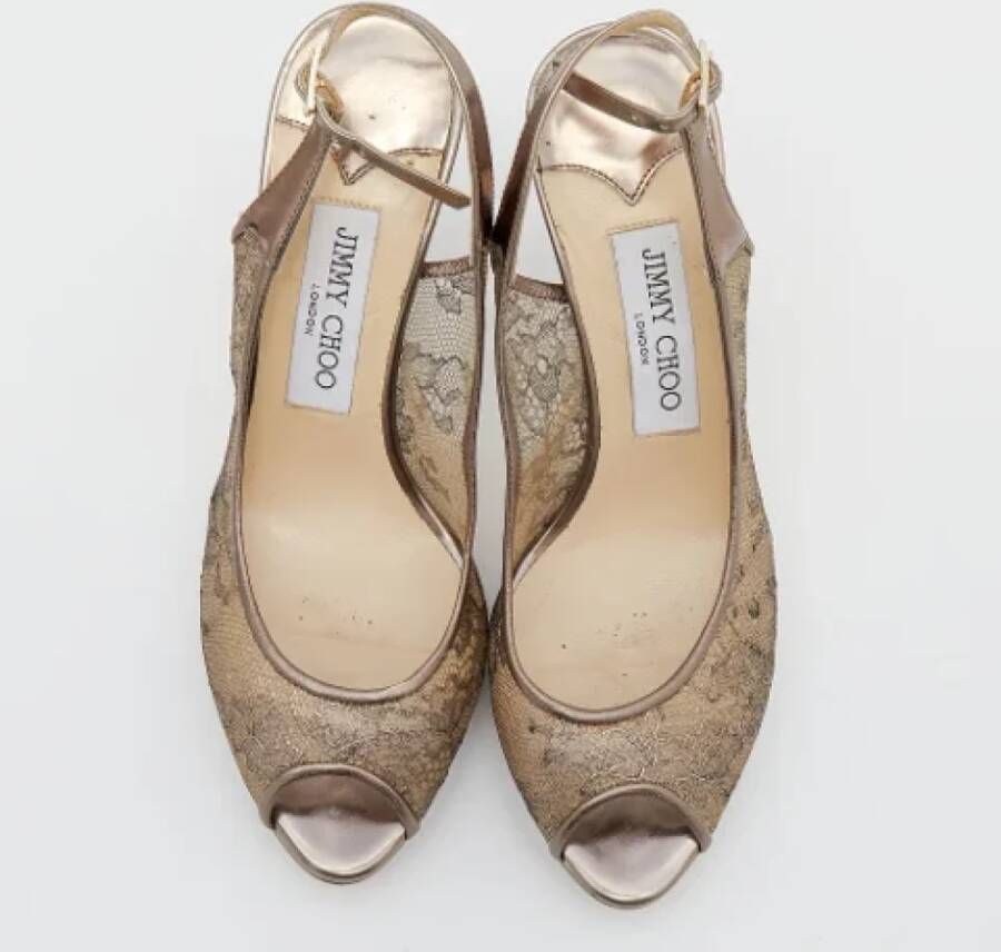 Jimmy Choo Pre-owned Lace heels Brown Dames