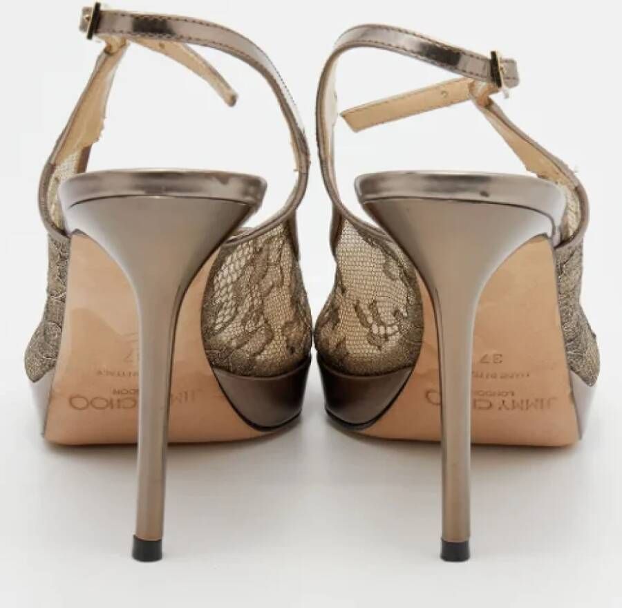 Jimmy Choo Pre-owned Lace heels Brown Dames