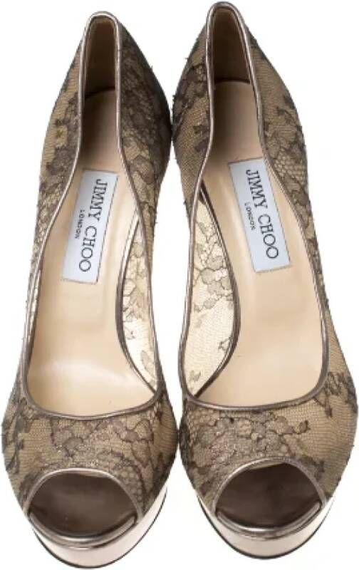 Jimmy Choo Pre-owned Lace heels Gray Dames