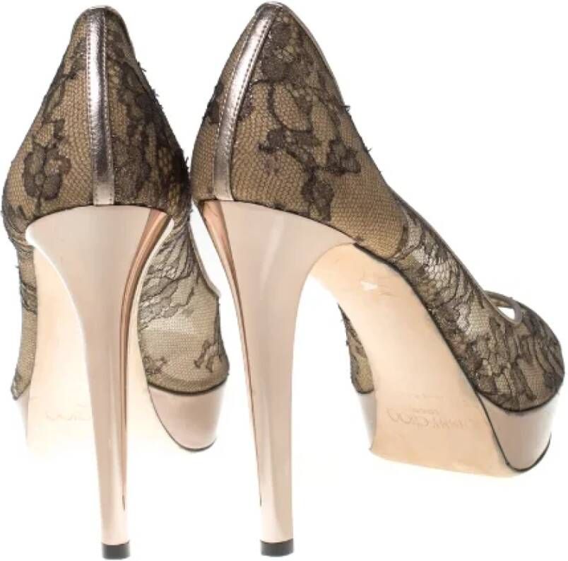 Jimmy Choo Pre-owned Lace heels Gray Dames