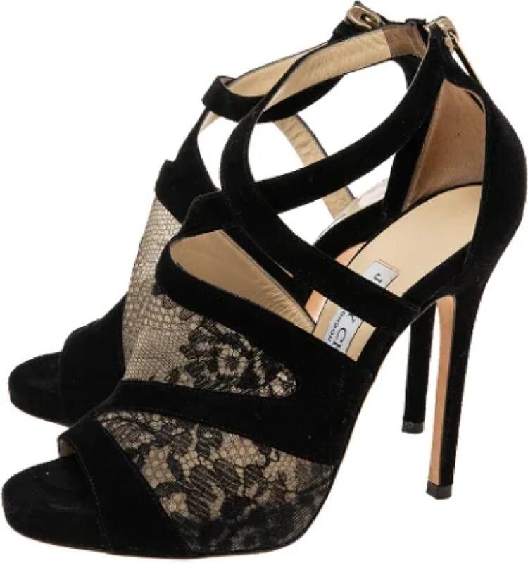 Jimmy Choo Pre-owned Lace sandals Black Dames