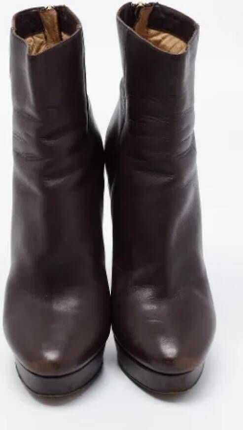 Jimmy Choo Pre-owned Leather boots Brown Dames