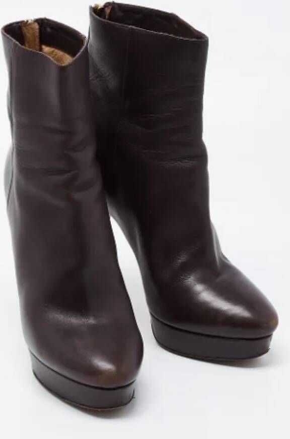 Jimmy Choo Pre-owned Leather boots Brown Dames