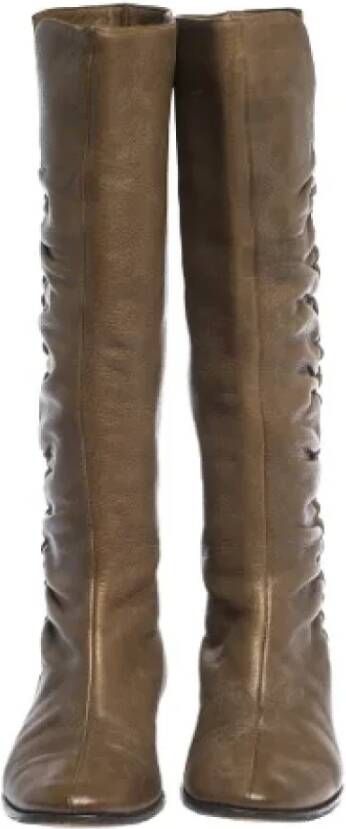 Jimmy Choo Pre-owned Leather boots Brown Dames