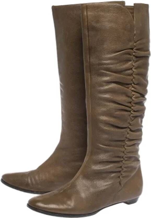 Jimmy Choo Pre-owned Leather boots Brown Dames