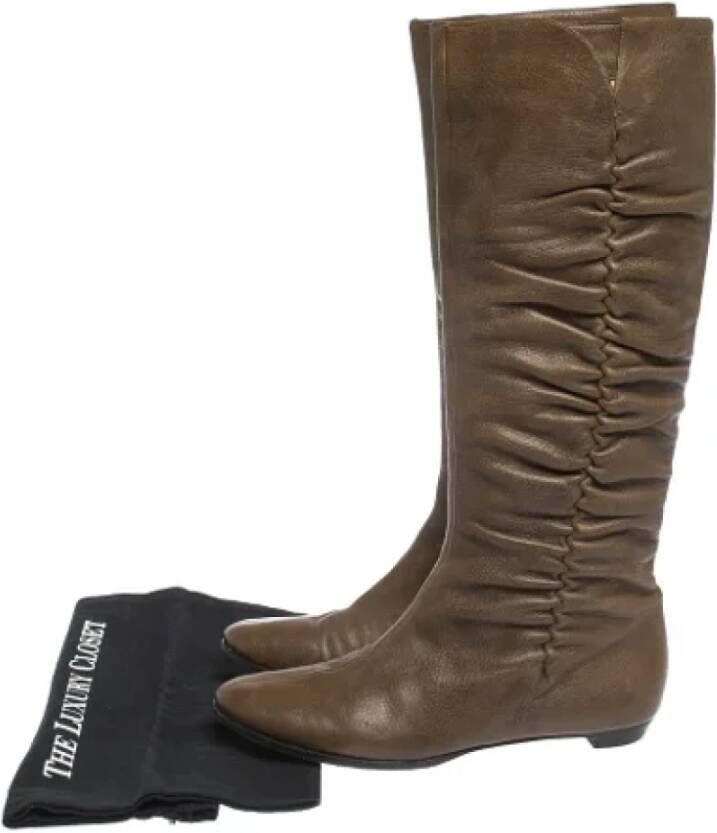 Jimmy Choo Pre-owned Leather boots Brown Dames