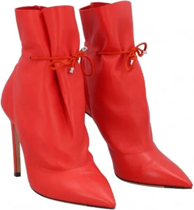 Jimmy Choo Pre-owned Leather boots Red Dames