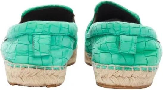 Jimmy Choo Pre-owned Leather espadrilles Green Dames