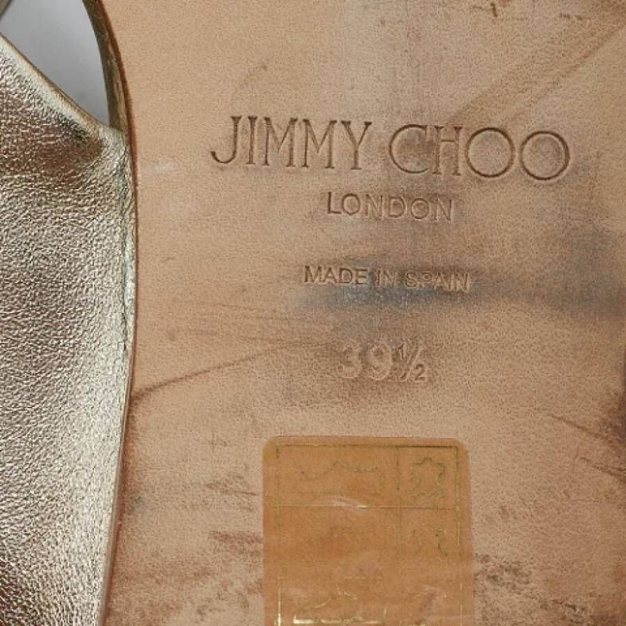 Jimmy Choo Pre-owned Leather flats Beige Dames