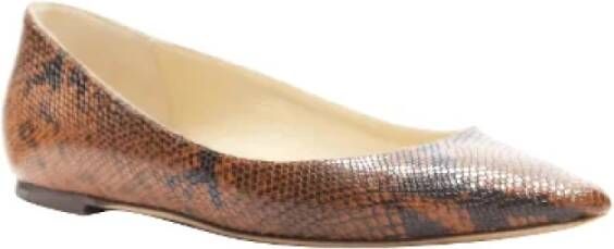 Jimmy Choo Pre-owned Leather flats Brown Dames