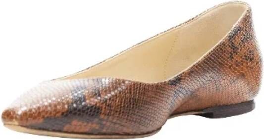 Jimmy Choo Pre-owned Leather flats Brown Dames