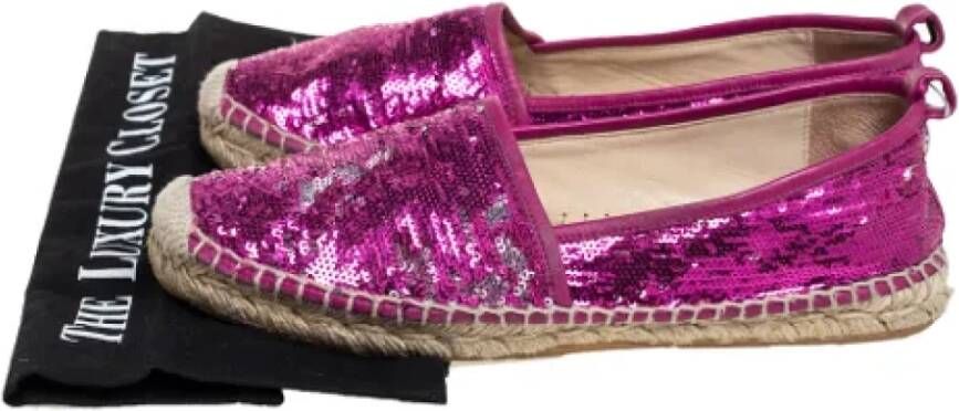 Jimmy Choo Pre-owned Leather flats Pink Dames