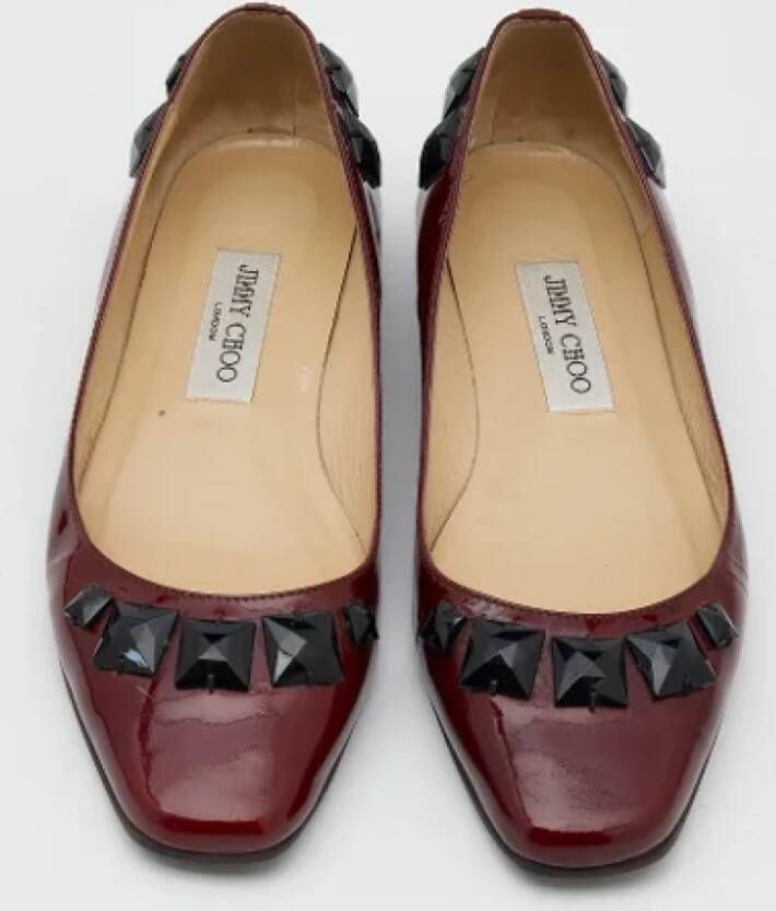 Jimmy Choo Pre-owned Leather flats Red Dames