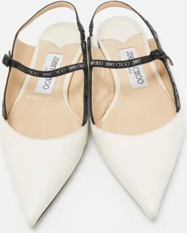 Jimmy Choo Pre-owned Leather flats White Dames