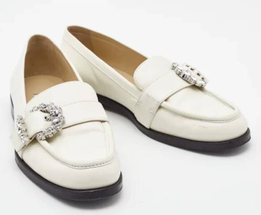 Jimmy Choo Pre-owned Leather flats White Dames