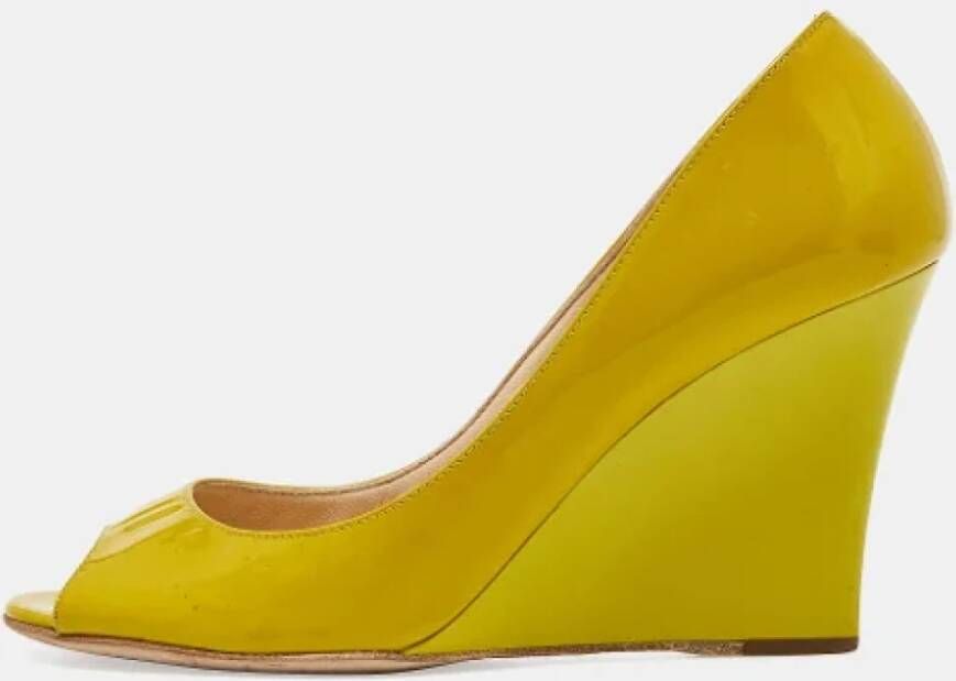 Jimmy Choo Pre-owned Leather flats Yellow Dames