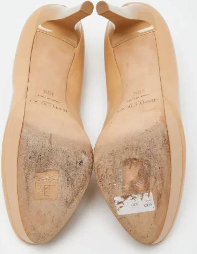 Jimmy Choo Pre-owned Leather heels Beige Dames