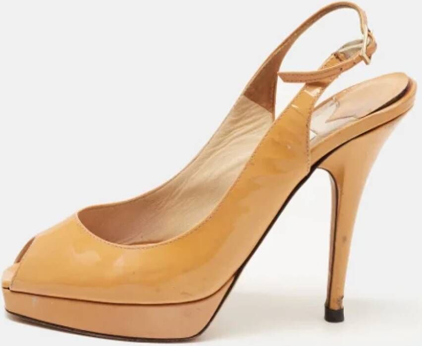 Jimmy Choo Pre-owned Leather heels Brown Dames