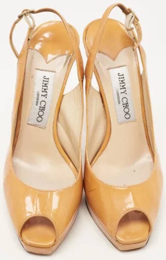 Jimmy Choo Pre-owned Leather heels Brown Dames