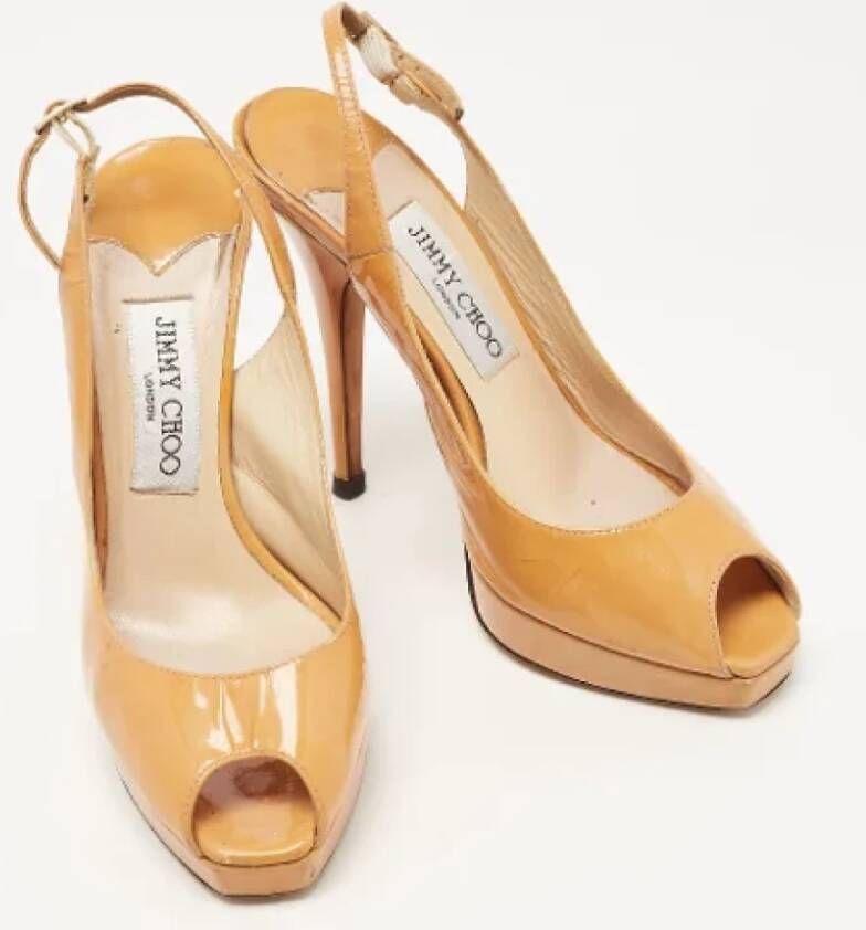 Jimmy Choo Pre-owned Leather heels Brown Dames