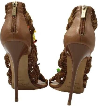 Jimmy Choo Pre-owned Leather heels Brown Dames