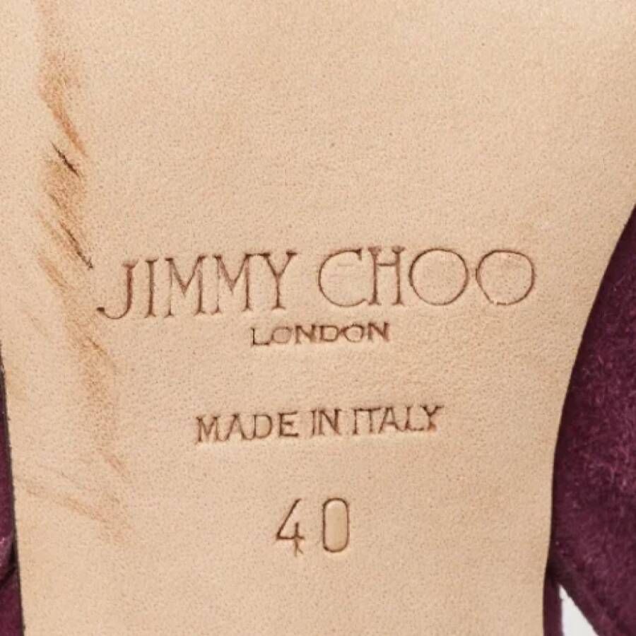 Jimmy Choo Pre-owned Leather heels Purple Dames