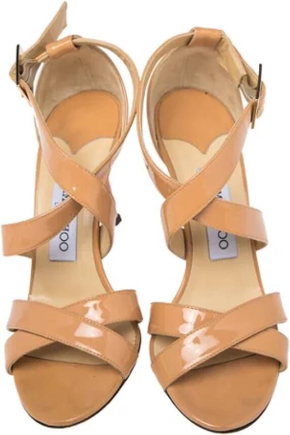 Jimmy Choo Pre-owned Leather sandals Beige Dames