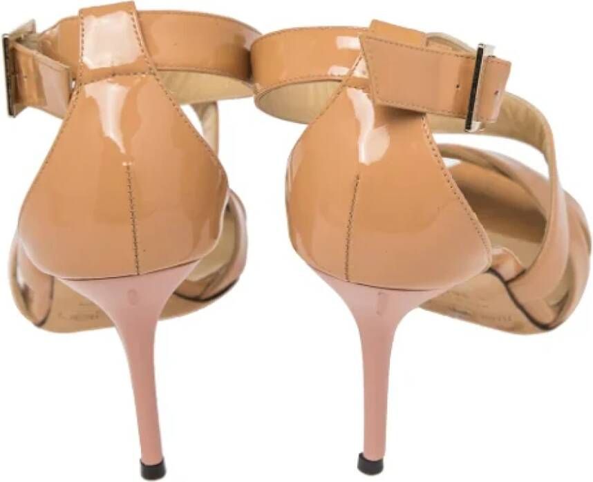 Jimmy Choo Pre-owned Leather sandals Beige Dames