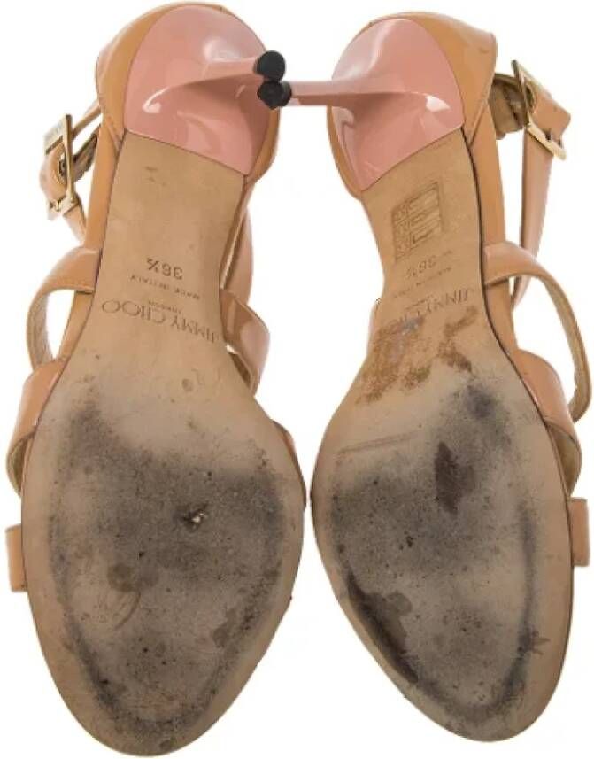 Jimmy Choo Pre-owned Leather sandals Beige Dames