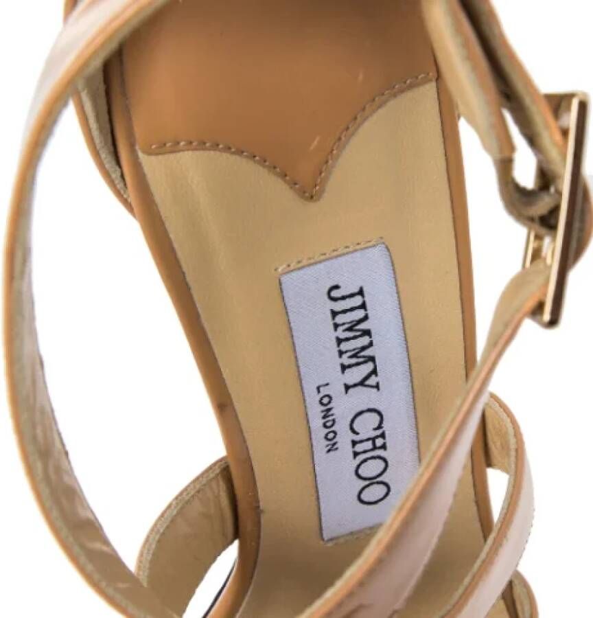 Jimmy Choo Pre-owned Leather sandals Beige Dames